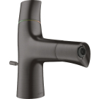 Baterie baie pentru bideu Hansgrohe Axor Starck Organic 12210340, monocomanda, finisaj negru periat, cu ventil pop-up