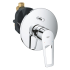 Baterie baie incastrata, pentru cada/dus, Grohe Bauloop Chrom + corp incastrat, monocomanda, finisaj cromat