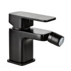 Baterie baie pentru bideu Valvex Loft Black 2455940, monocomanda, finisaj negru mat, cu ventil