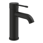Baterie baie pentru lavoar Grohe Essence 24172KF1, 3/8", marimea S, monocomanda, cartus ceramic, negru mat, set evacuare cu tija