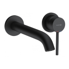 Baterie baie pentru lavoar, Kludi Bozz 382453976, incastrata, monocomanda, finisaj negru mat, pipa 23 cm