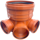 Baza camin canalizare, PP, D 400 mm, cu 3 intrari + 1 iesire, D 200 mm