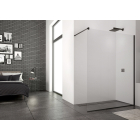 Perete Walk-In, Sanswiss Easy STR4P, 90 x 200 cm, sticla transparenta, profil negru mat