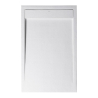 Cadita dus dreptunghiulara, Radaway Teos F, marmura compozit, alb, design slim, 120 x 80 x 3 cm, antialunecare