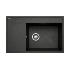 Chiuveta bucatarie Pyramis Camea, finisaj pyragranit negru, cuva pe dreapta, 79 x 50 cm