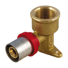 Cot presare cu suport 1650 Tiemme, alama, filet interior, D 16.2 mm x 1/2"