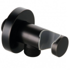 Cot racord cu suport pentru para dus, Kludi A-QA 6054739-00, fix, negru mat