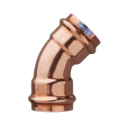 Curba cupru sertizare, 45 grade, interior-interior, D28 mm, 9041
