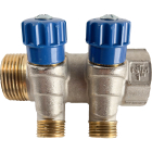 Distribuitor cu robinet 1", cu 2 cai 1/2", filet exterior, NTM 21602B