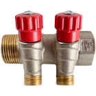 Distribuitor cu robinet 1", cu 2 cai 1/2", filet exterior, NTM 21602R