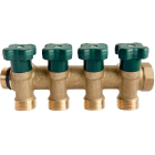 Distribuitor cu robinet 3/4", cu 3 cai 3/4", filet exterior, Herz 2853003