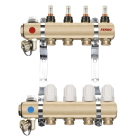 Distribuitor incalzire pardoseala, cu debitmetre, Ferro RZP04S, alama, filet interior, 4 cai, 1"