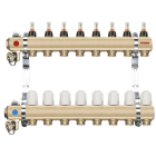 Distribuitor incalzire pardoseala, cu debitmetre, Ferro RZP08S, alama, filet interior, 8 cai, 1"