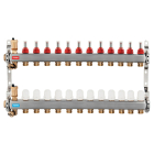 Distribuitor incalzire pardoseala, cu debitmetre, Ferro SN-RZPU12S, inox, filet interior, 12 cai, 1"