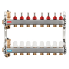 Distribuitor incalzire pardoseala, cu debitmetre, Ferro SN-RZPU08S, inox, filet interior, 8 cai, 1"