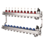 Colector distribuitor din inox Purmo, cu debitmetre, 1" 10 iesiri, 3/4" eurocon, fbwmsst1040142p0