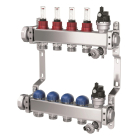 Colector distribuitor din inox Purmo, cu debitmetre, 1" 4 iesiri, 3/4" eurocon, fbwmsst0440142p0