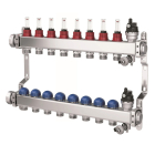 Colector distribuitor din inox Purmo, cu debitmetre, 1" 8 iesiri, 3/4" eurocon, fbwmsst0840142p0