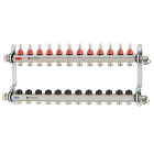 Distribuitor incalzire pardoseala, cu debitmetre, Heimeier Dynalux, otel, filet interior, 12 cai, 1"