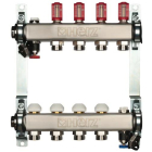 Distribuitor incalzire pardoseala, cu debitmetre, Herz 1546304, inox, filet interior, 4 cai, 1"
