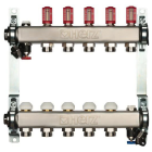 Distribuitor incalzire pardoseala, cu debitmetre, Herz 1546305, inox, filet interior, 5 cai, 1"