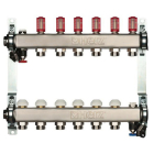 Distribuitor incalzire pardoseala, cu debitmetre, Herz 1546306, inox, filet interior, 6 cai, 1"