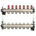 Distribuitor incalzire pardoseala, cu debitmetre, Herz 1546307, inox, filet interior, 7 cai, 1"