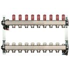 Distribuitor incalzire pardoseala, cu debitmetre, Herz 1546309, inox, filet interior, 9 cai, 1"