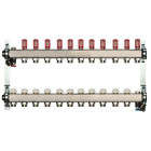 Distribuitor incalzire pardoseala, cu debitmetre, Herz 1546311, inox, filet interior, 11 cai, 1"