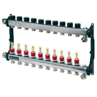 Distribuitor incalzire pardoseala, cu debitmetre, TECEfloor 77310010, otel, filet interior, 10 cai, 1"