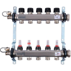 Distribuitor incalzire pardoseala, cu debitmetre, Uponor Smart S 1086541, inox, filet interior, 5 cai, 1"