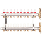 Distribuitor incalzire pardoseala, cu debitmetre, Valvex Base K5, inox, filet interior, 10 cai, 1"