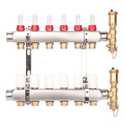 Distribuitor incalzire pardoseala, cu debitmetre, Valvex Base K5, inox, filet interior, 6 cai, 1"