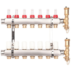 Distribuitor incalzire pardoseala, cu debitmetre, Valvex Base K5, inox, filet interior, 7 cai, 1"