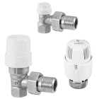 Kit robinet coltar pentru calorifer + cap termostat, Rbm, D 1/2", 3835.04.00
