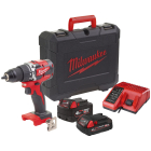 Masina de gaurit / insurubat, cu percutie, motor fara perii, Milwaukee 4933472116, cu 2 acumulatori, 18 V, 2 Ah + 4 Ah