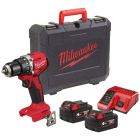 Masina de gaurit / insurubat, cu percutie, motor fara perii, Milwaukee 4933492825, cu 2 acumulatori, 18 V, 2 Ah + 4 Ah
