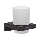 Pahar baie cu suport Hansgrohe AddStoris 41749670, finisaj negru mat