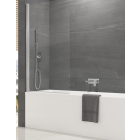 Paravan pentru cada SanSwiss Ocelia, 80 x 140 cm, element mobil, sticla transparenta, profil crom lucios