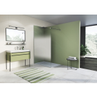 Perete dus tip walk-in, Sanswiss Easy STR4P, sticla cu model, profil argintiu, 100 x 200 cm