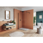 Perete dus tip walk-in, Sanswiss Easy STR4P, sticla transparenta, profil negru, 120 x 200 cm
