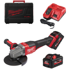 Polizor unghiular, motor fara perii, cu franare, Milwaukee Fuel 4933471080, 125 mm, cu 2 acumulatori 18 V, 5.5 Ah