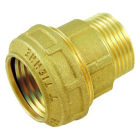 Racord compresie alama, FE, D 40 mm x 1 1/4”, cu o-ring, Tiemme 3410006