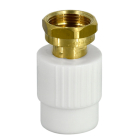 Racord semiolandez PPR, FI, 20 mm x 1/2", alb