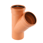 Ramificatie PVC cu inel, D 125 x 125 mm, 45 grade