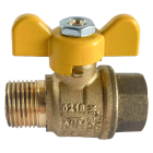 Robinet bila gaz, Ntm Elios, filet interior - exterior, fluture aluminiu, D 1/2"