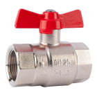 Robinet de inchidere cu sfera Herz Heavy, alama nichelata, filet interior, 3/8", PN 63, maner fluture