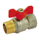 Robinet de trecere cu bila Tiemme Tornado, alama, filet interior-exterior, 3/4", maner fluture