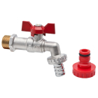 Robinet nichelat dublu serviciu, pentru alimentare cu apa rece sau calda, Valvex Oligo 1592100, D 1/2”, maner fluture