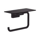 Suport pentru hartie igienica cu etajera, Hansgrohe AddStoris 41772670, finisaj negru mat